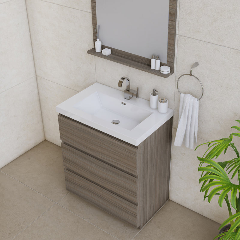 Alya Bath Paterno 30" Modern Freestanding Bathroom Vanity Gray AB-MOA30-G