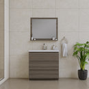 Alya Bath Paterno 36" Modern Freestanding Bathroom Vanity Gray AB-MOA36-G