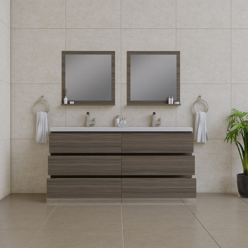 Alya Bath Paterno 72" Modern Freestanding Bathroom Vanity Gray AB-MOA72D-G