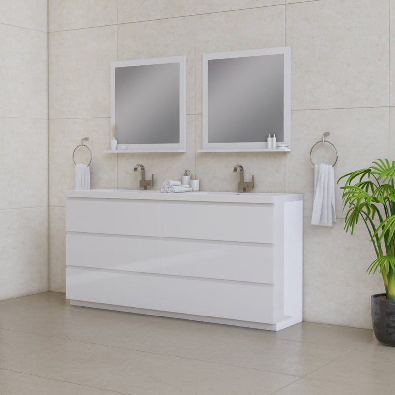 Alya Bath Paterno 72" Modern Freestanding Bathroom Vanity White AB-MOA72D-W