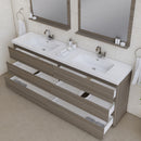 Alya Bath Sortino 84" Modern Freestanding Bathroom Vanity Gray AB-MOA84D-G