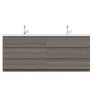 Alya Bath Sortino 84" Modern Freestanding Bathroom Vanity Gray AB-MOA84D-G