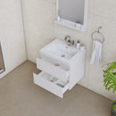 Alya Bath Paterno 24" Modern Wall Mounted Bathroom Vanity White AB-MOF24-W