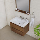 Alya Bath Paterno 30" Modern Wall Mounted Bathroom Vanity Rosewood AB-MOF30-RW