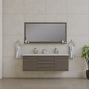 Alya Bath Paterno 60" Double Modern Wall Mounted Bathroom Vanity Gray AB-MOF60D-G