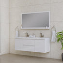 Alya Bath Paterno 60" Double Modern Wall Mounted Bathroom Vanity White AB-MOF60D-W