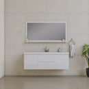 Alya Bath Paterno 60" Single Modern Wall Mounted Bathroom Vanity White AB-MOF60S-W