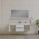 Alya Bath Paterno 60" Single Modern Wall Mounted Bathroom Vanity White AB-MOF60S-W