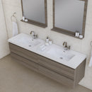 Alya Bath Paterno 72" Modern Wall Mounted Bathroom Vanity Gray AB-MOF72D-G