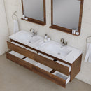 Alya Bath Paterno 72" Modern Wall Mounted Bathroom Vanity Rosewood AB-MOF72D-RW