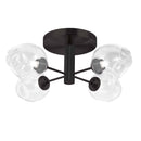 Dainolite 4 Light Halogen Matte Black Semi Flush with Clear Glass ABI-204SF-MB-CLR