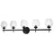 Dainolite 5 Light Halogen Matte Black Vanity with Clear Glass ABI-365W-MB-CLR