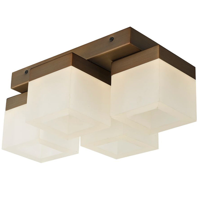 Abra Lighting 4 Light Wall or Ceiling Square Edge Lite Dim LED 30055FM-BZ