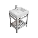 KubeBath Cisco 24" Stainless Steel Console with Acrylic Sink - Chrome AC24