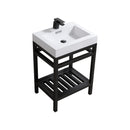 KubeBath Cisco 24" Stainless Steel Console with Acrylic Sink - Matte Black AC24-BK