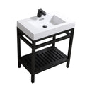 KubeBath Cisco 30" Stainless Steel Console with Acrylic Sink - Matte Black AC30-BK