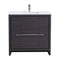 KubeBath Dolce 36" Gray Oak Modern Bathroom Vanity with White Quartz Counter-Top AD636WB