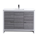 KubeBath Dolce 48" Ash Gray Modern Bathroom Vanity with White Quartz Counter-Top AD648SHG