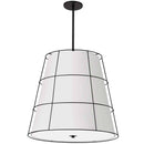 Dainolite 4 Light Incandescent Pendant Matte Black with White Shade ALC-224P-MB