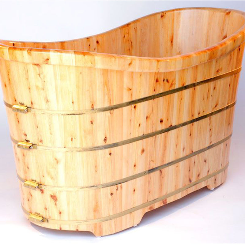 ALFI 63" Free Standing Cedar Wooden Bathtub AB1105