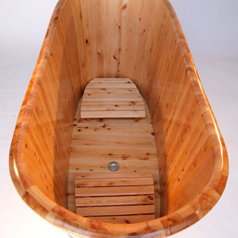 ALFI 63" Free Standing Cedar Wooden Bathtub AB1105