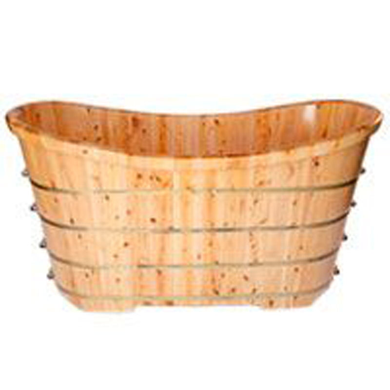 ALFI 63" Free Standing Cedar Wooden Bathtub AB1105