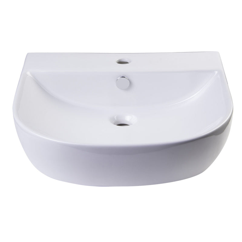 ALFI 20" White D-Bowl Porcelain Wall Mounted Bath Sink AB110