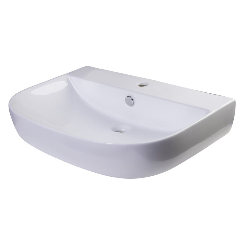 ALFI 28" White D-Bowl Porcelain Wall Mounted Bath Sink AB112