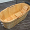 ALFI 61" Free Standing Wooden Bathtub with Cushion Headrest AB1163