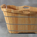 ALFI 57" Free Standing Rubber Wooden Soaking Bathtub with Headrest AB1187