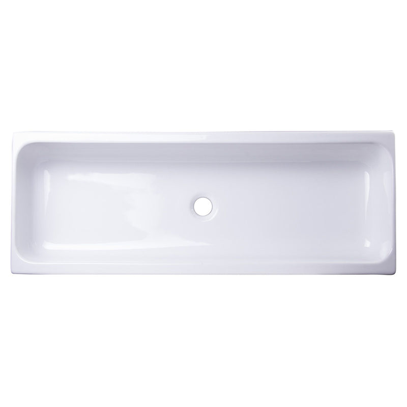 ALFI 48" White Above Mount Fireclay Bath Trough Sink AB48TR