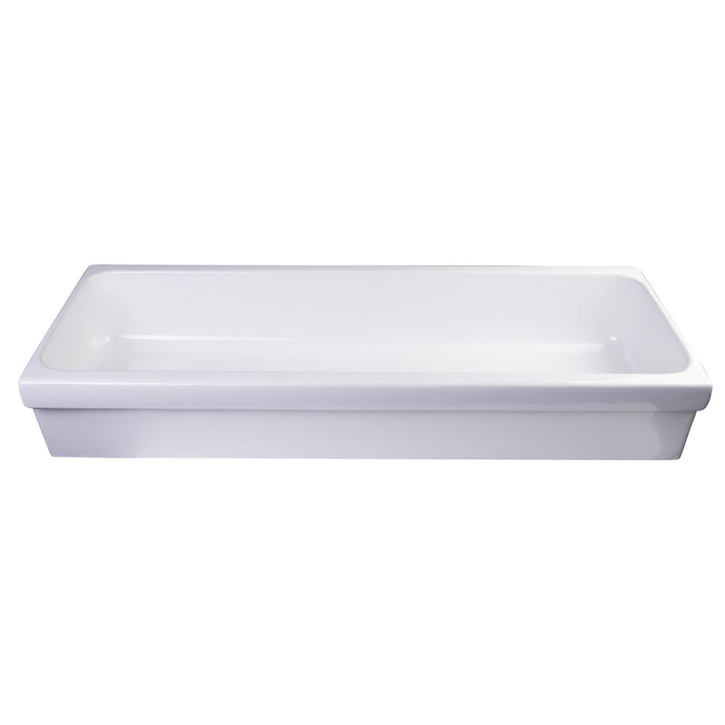 ALFI 48" White Above Mount Fireclay Bath Trough Sink AB48TR