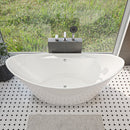 ALFI 68" White Oval Acrylic Free Standing Soaking Bathtub AB8803