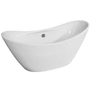 ALFI 68" White Oval Acrylic Free Standing Soaking Bathtub AB8803