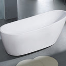 ALFI 68" White Oval Acrylic Free Standing Soaking Bathtub AB8826