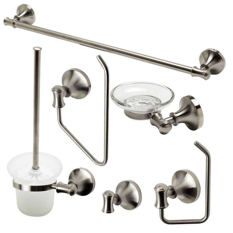 ALFI Brushed Nickel 6 Piece Matching Bathroom Accessory Set AB9521-BN