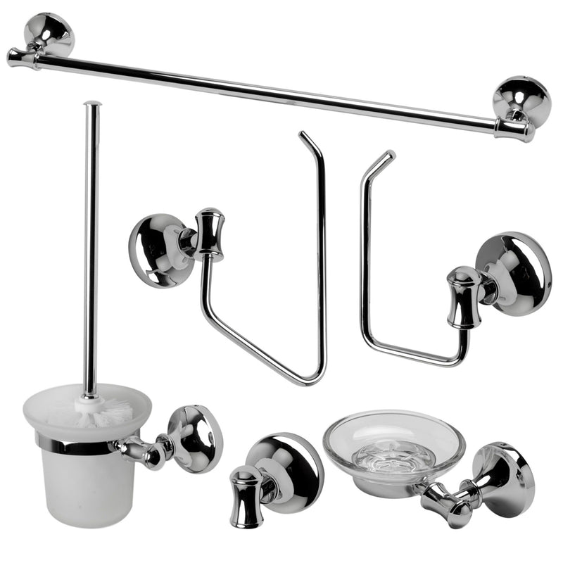 ALFI Brushed Nickel 6 Piece Matching Bathroom Accessory Set AB9521-BN