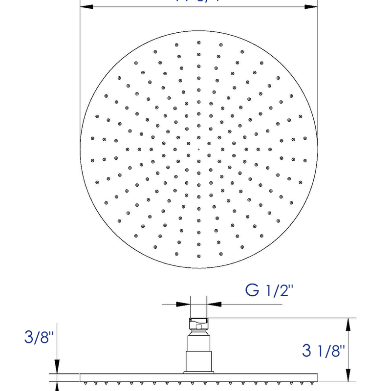 ALFI Brushed Nickel 12" Round Multi Color LED Rain Shower Head LED12R-BN