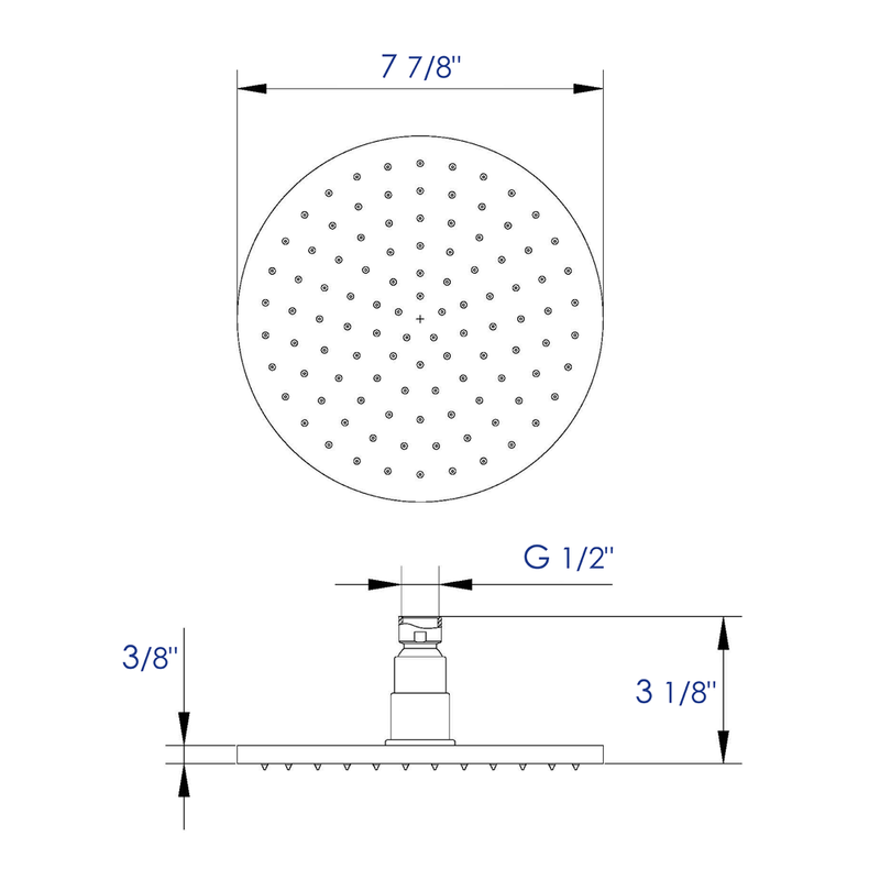 ALFI Brushed Nickel 8" Round Multi Color LED Rain Shower Head LED8R-BN