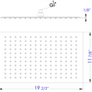 ALFI 20" Rectangular Brushed Solid Stainless Steel Ultra Thin Rain Shower Head RAIN2012-BSS