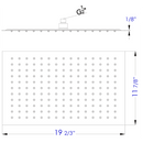 ALFI 20" Rectangular Brushed Solid Stainless Steel Ultra Thin Rain Shower Head RAIN2012-BSS