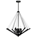 Dainolite 8 Light Incandescent Chandelier Matte Black Finish with Clear Acrylic ALT-278C-MB