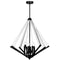 Dainolite 8 Light Incandescent Chandelier Matte Black Finish with Clear Acrylic ALT-278C-MB