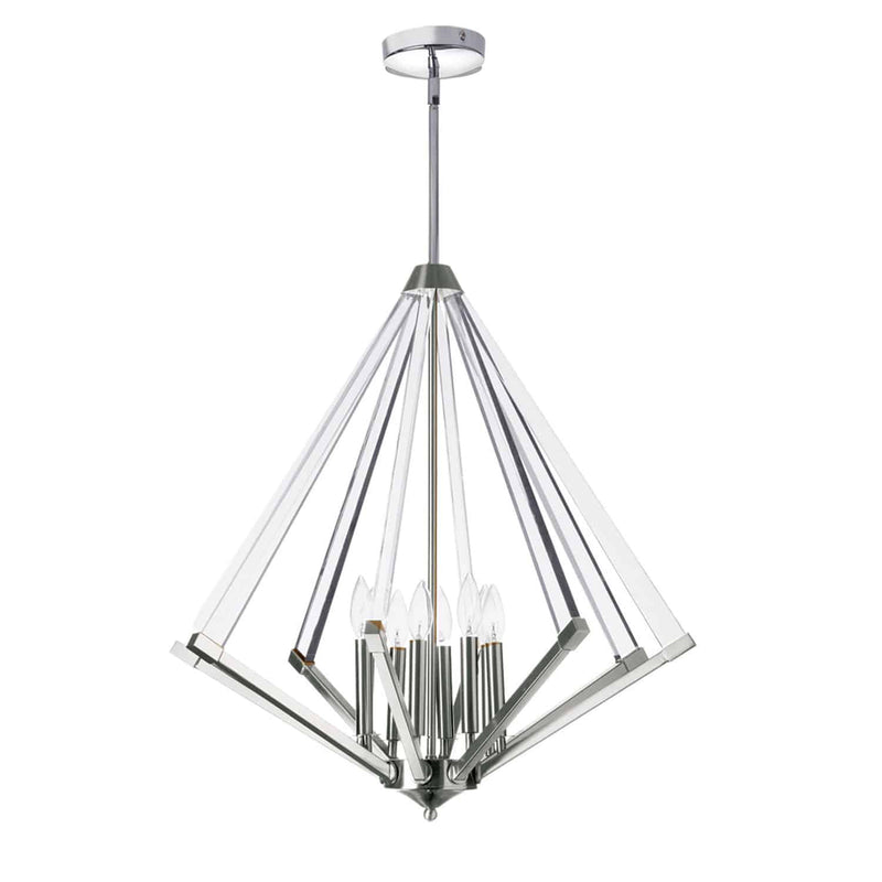 Dainolite 8 Light Chandelier Polished Chrome With Acrylic Arms ALT-278C-PC