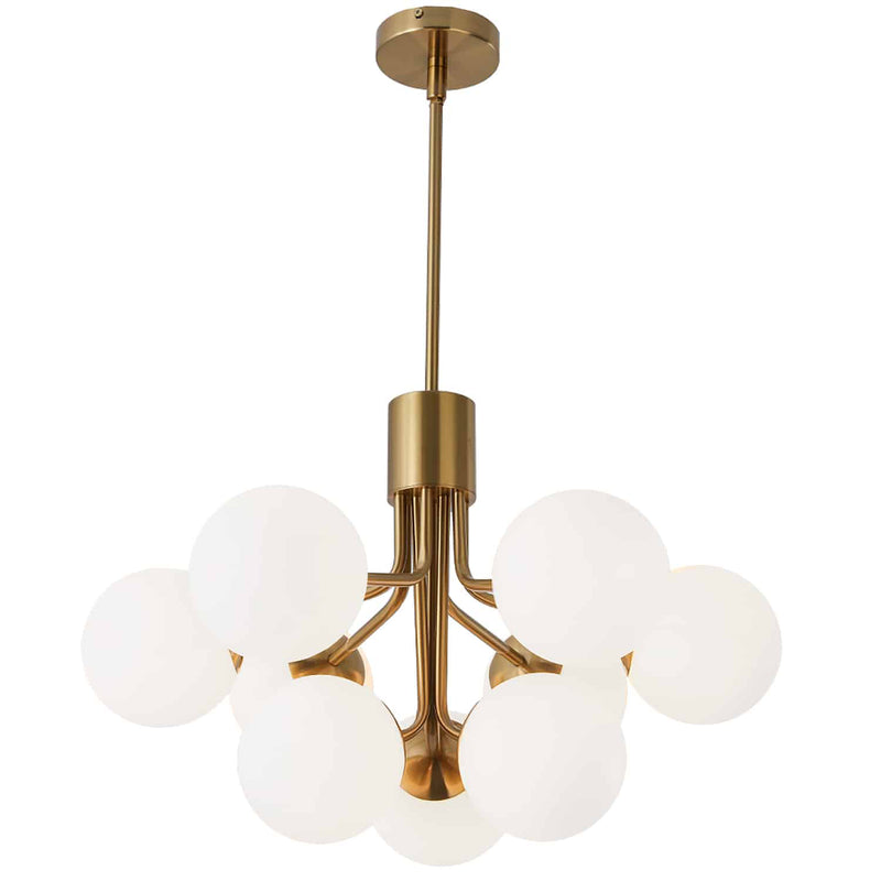 Dainolite 9 Light Chandelier Agb Finish with Opal Glass AMA-249C-AGB