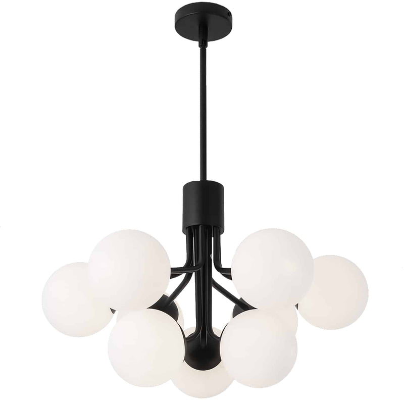 Dainolite 9 Light Chandelier Mb Finish with Opal Glass AMA-249C-MB