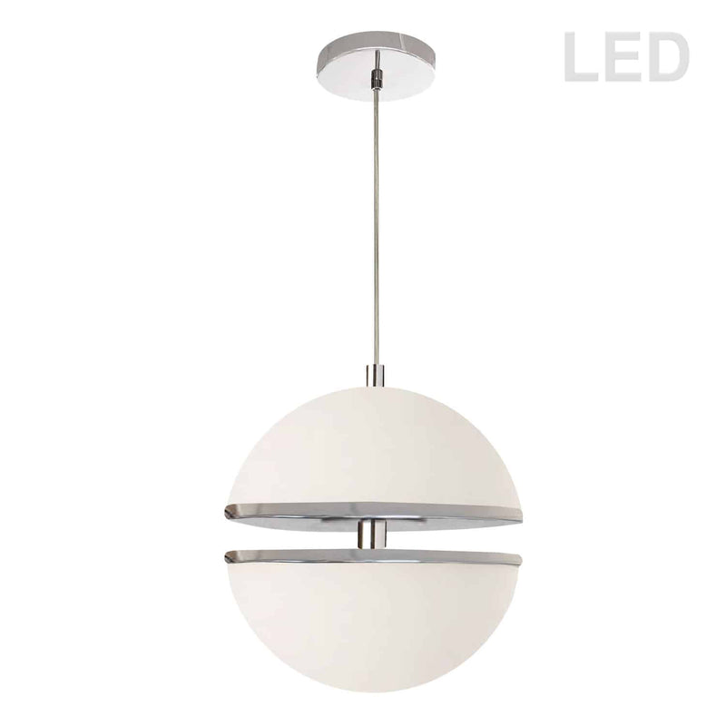 Dainolite 30W Pendant Polished Chrome with White Glass AMC-1330LEDP-PC