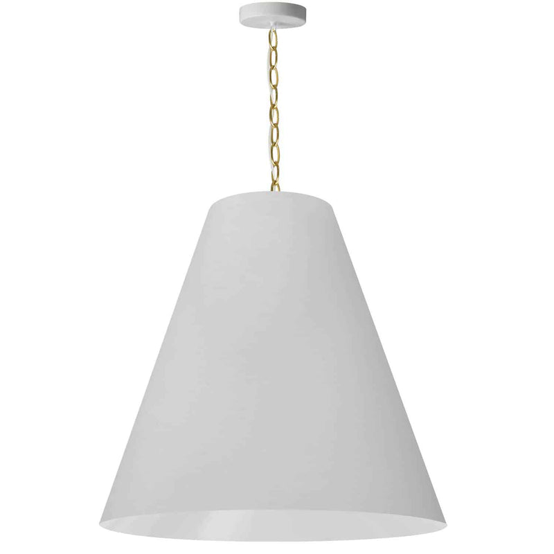 Dainolite 1 Light Large Anaya Pendant Aged Brass with White Shade ANA-L-AGB-790