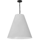 Dainolite 1 Light Large Anaya Pendant Matte Black with White Shade ANA-L-MB-790