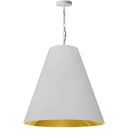 Dainolite 1 Light Large Anaya Pendant Matte White with White and Gold Shade ANA-L-MW-692